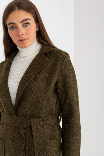 Khaki pliušinis maksi...