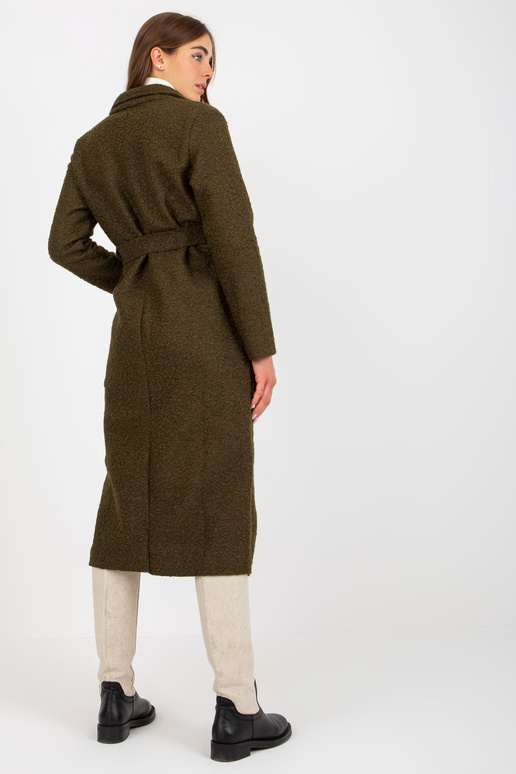 Khaki pliušinis maksi paltas su... Khaki pliušinis maksi paltas su...