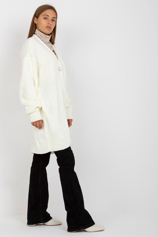 Ecru ilgas megztinis su...