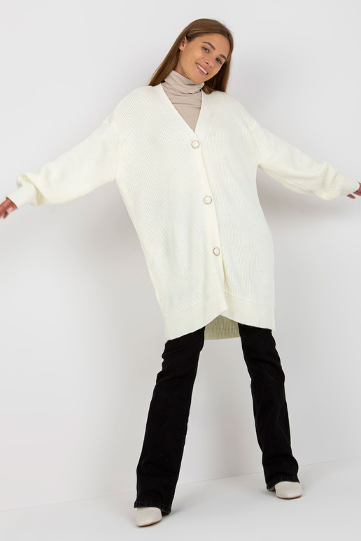 Ecru ilgas megztinis su...