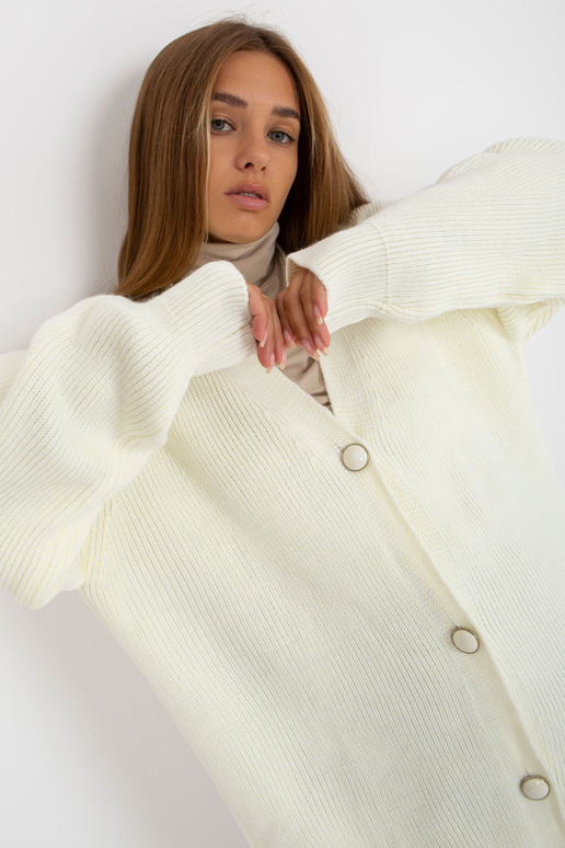 Ecru ilgas megztinis su...