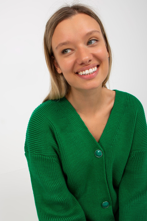 Žalias ilgas oversize kardiganas RUE...