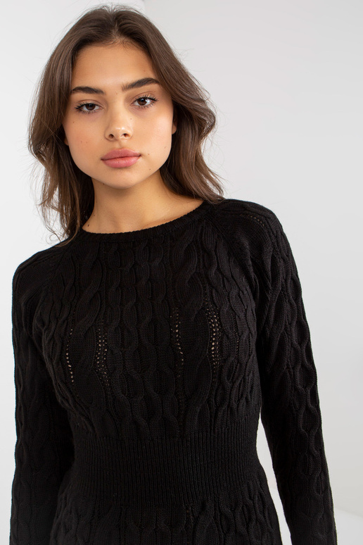 Juoda midi suknelė su skeltuku RUE PARIS