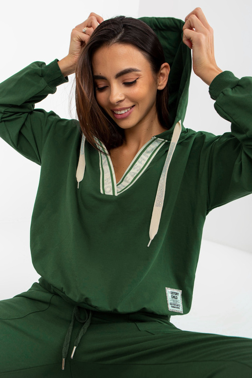 Dunkelgrünes Baumwoll-Lässiges...