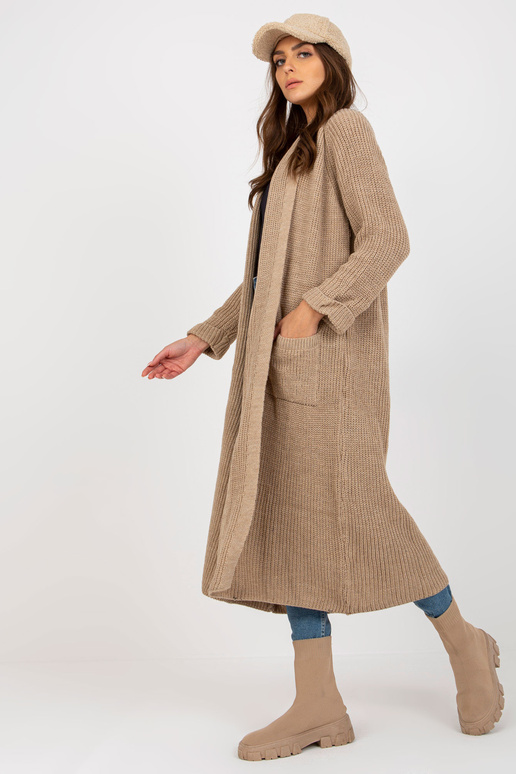 Smėlio spalvos ilgas megztinis su OCH...