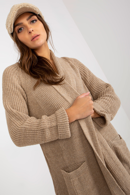 Smėlio spalvos ilgas megztinis su OCH...