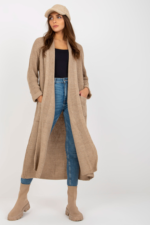Smėlio spalvos ilgas megztinis su OCH...