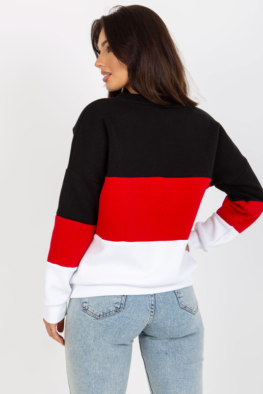 Weißes und rotes Sweatshirt Basic su...