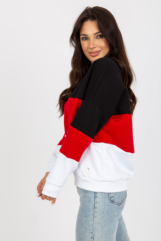 Weißes und rotes Sweatshirt Basic su...