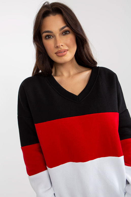 Weißes und rotes Sweatshirt Basic su...