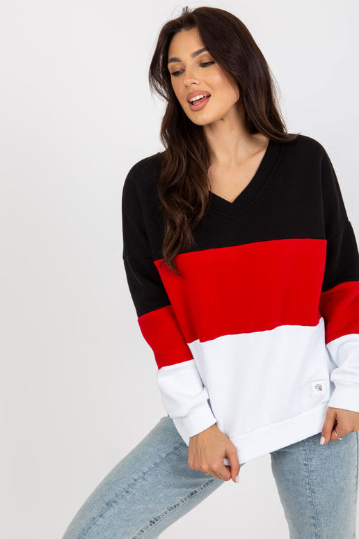 Weißes und rotes Sweatshirt Basic su...