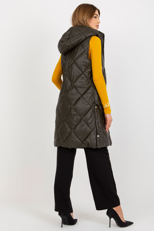 Ilga chaki spalvos dygsniuota liemenė...