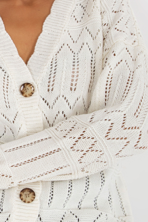 Ecru ažūrinis vasarinis megztinis su...
