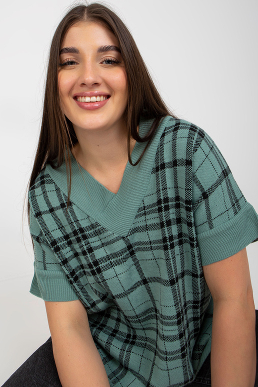 Mėtų trikotažo plius dydžio V formos...