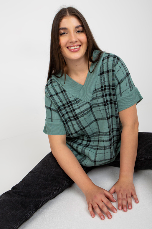 Mėtų trikotažo plius dydžio V formos...