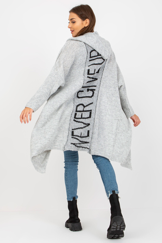 Pilkos spalvos megztas megztinis su...