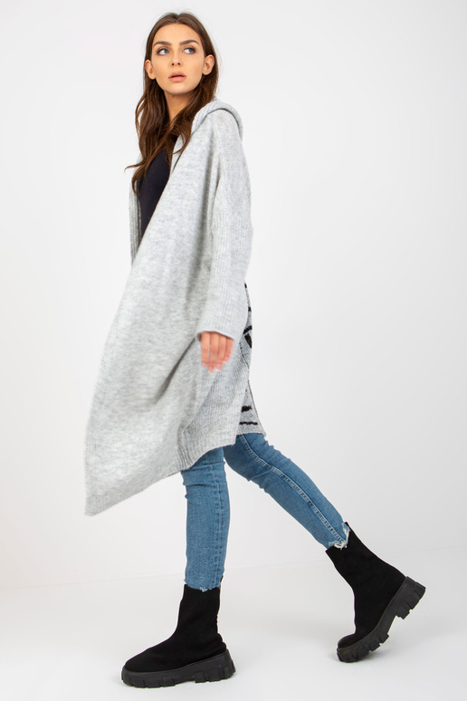 Pilkos spalvos megztas megztinis su...