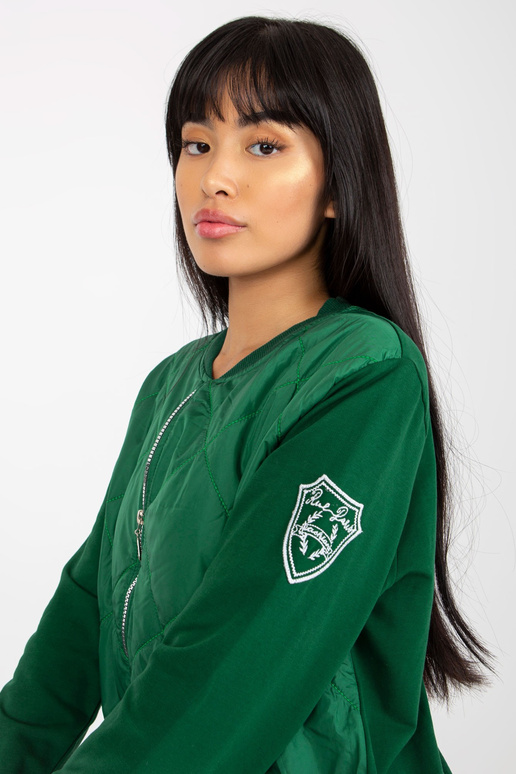 Tamsiai žalias dygsniuotas bomber...