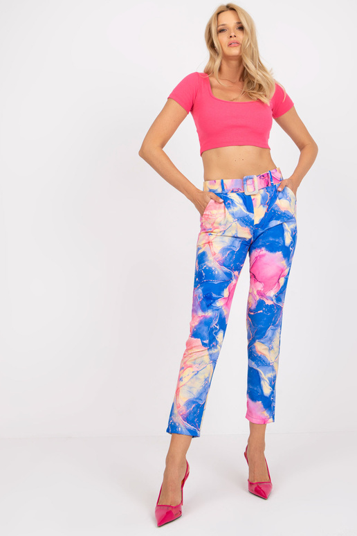 Tamsiai mėlynos audinio kelnės su... Tamsiai mėlynos audinio kelnės su...