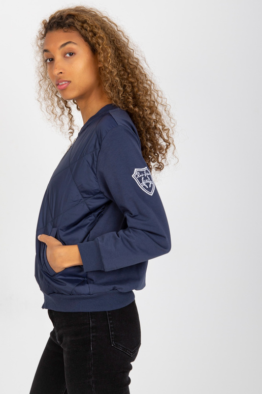 Tamsiai mėlynas dygsniuotas bomber...