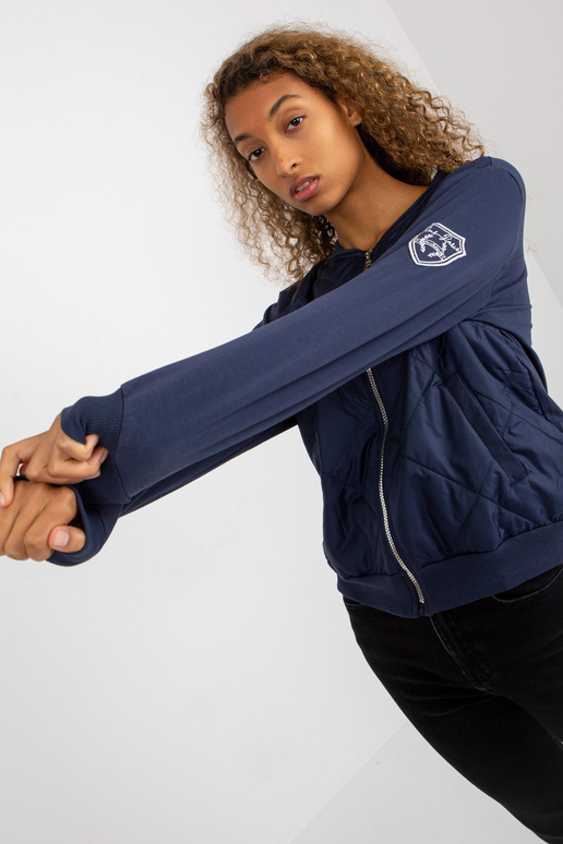 Tamsiai mėlynas dygsniuotas bomber...