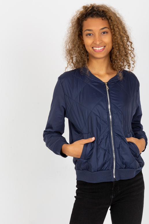 Tamsiai mėlynas dygsniuotas bomber...