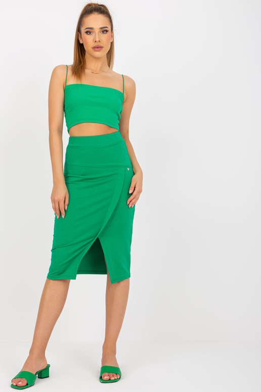 Žalias pieštukų sijonas midi basic su... Žalias pieštukų sijonas midi basic su...