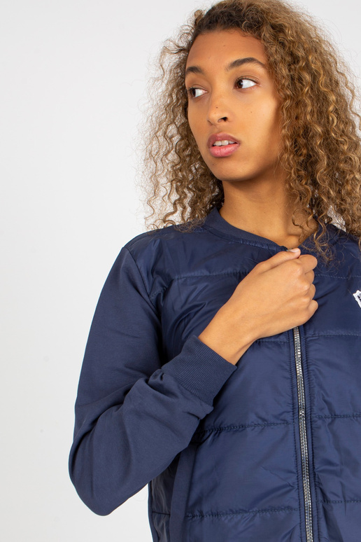 Tamsiai mėlynas dygsniuotas bomber...