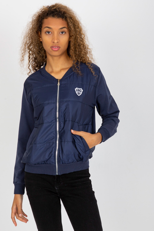 Tamsiai mėlynas dygsniuotas bomber...