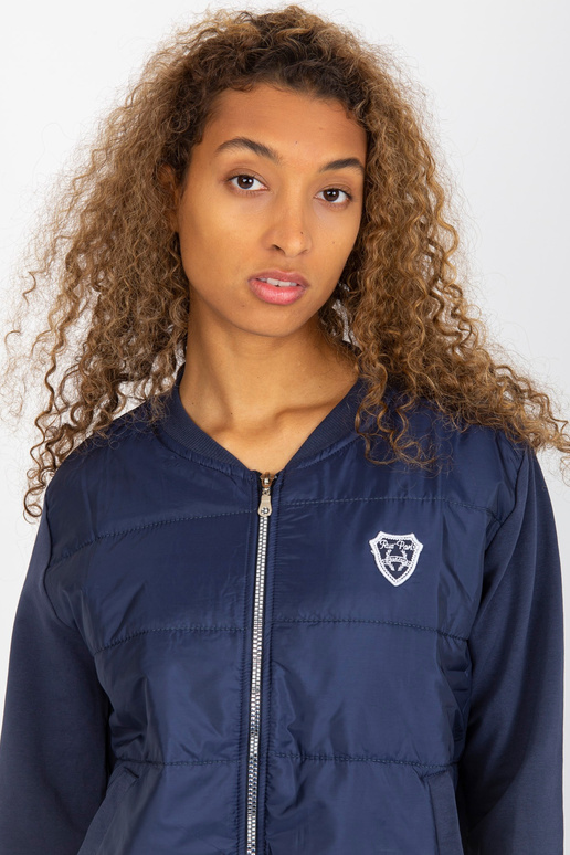 Tamsiai mėlynas dygsniuotas bomber...