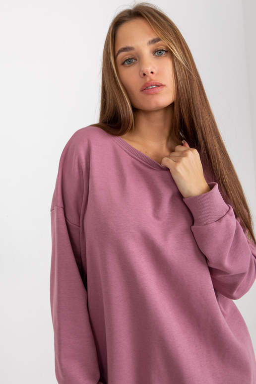 Purvinas rožinis bazinis megztinis su...