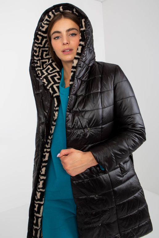 Juoda dygsniuota pereinamoji striukė... Juoda dygsniuota pereinamoji striukė...