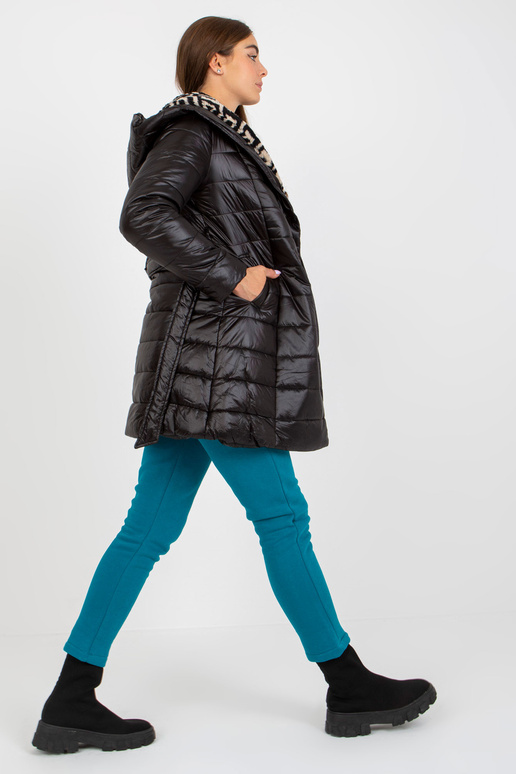 Juoda dygsniuota pereinamoji striukė... Juoda dygsniuota pereinamoji striukė...