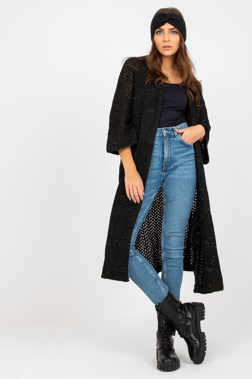 Juodas ilgas ažūrinis plačiomis...