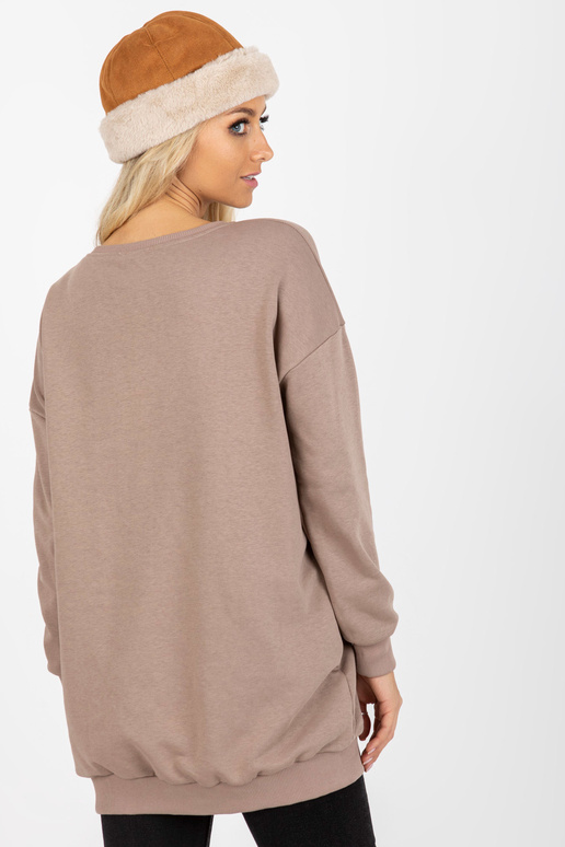 Dunkelbeiges langes Basic megztinis... Dunkelbeiges langes Basic megztinis...