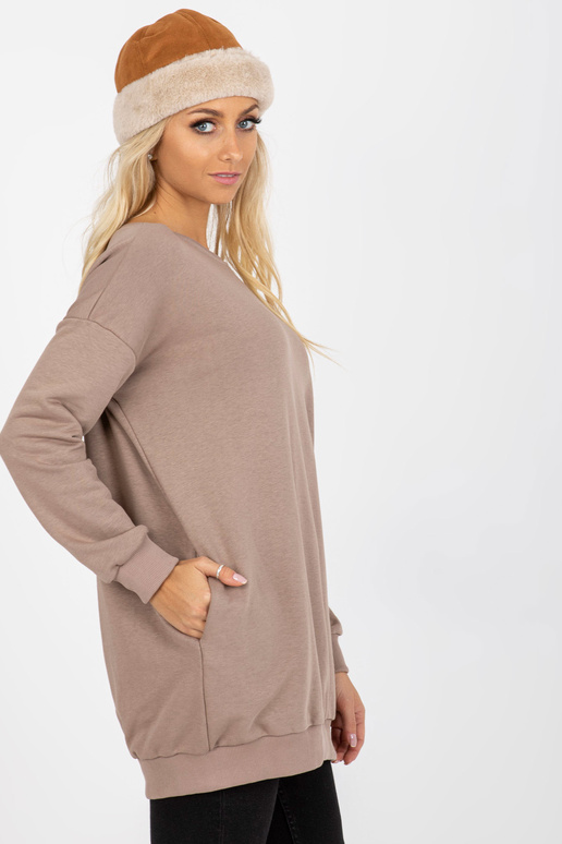 Dunkelbeiges langes Basic megztinis... Dunkelbeiges langes Basic megztinis...