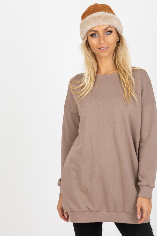 Dunkelbeiges langes Basic megztinis... Dunkelbeiges langes Basic megztinis...