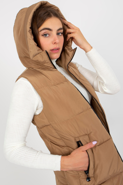 Ilga kupranugario liemenė su gobtuvu