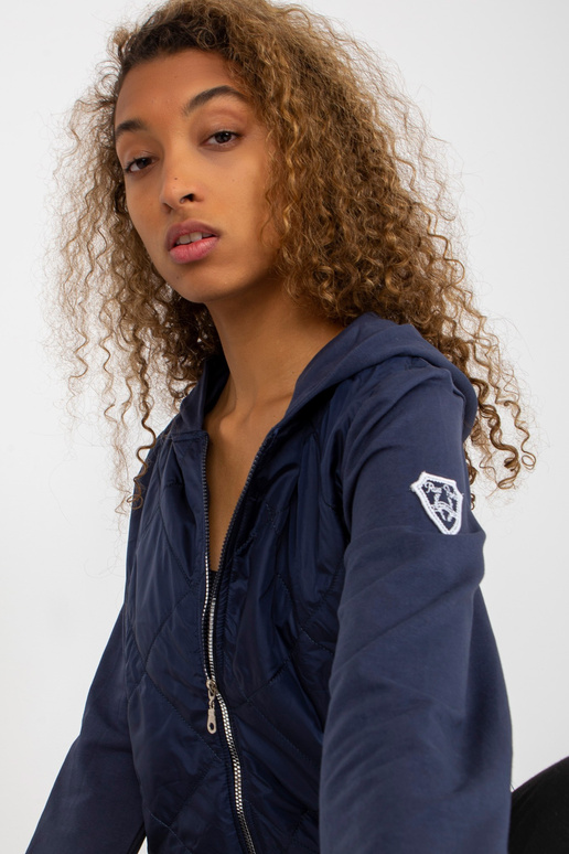 Tamsiai mėlynas dygsniuotas bomber...