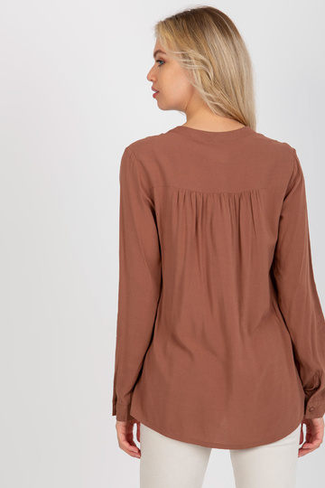 Ruda laisva palaidinė su V...