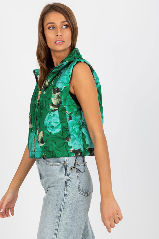 Grüne vištiena Blumenweste mit Taschen