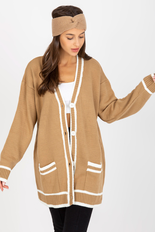 Tamsiai smėlio spalvos megztinis su...