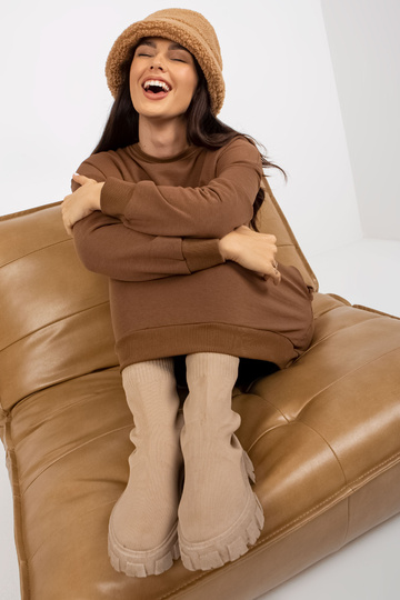 Braunes langes megztinis su...