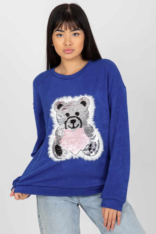 Tamsiai mėlynas klasikinis megztinis...