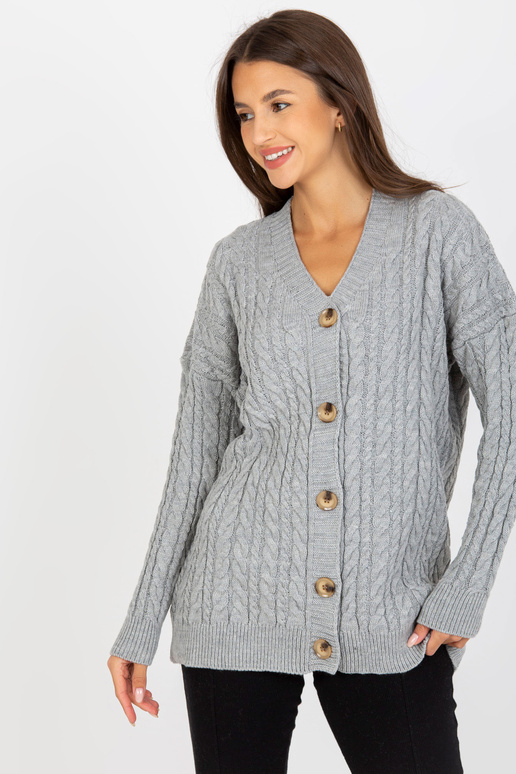 Pilkas megztinis su dekoratyvinėmis...