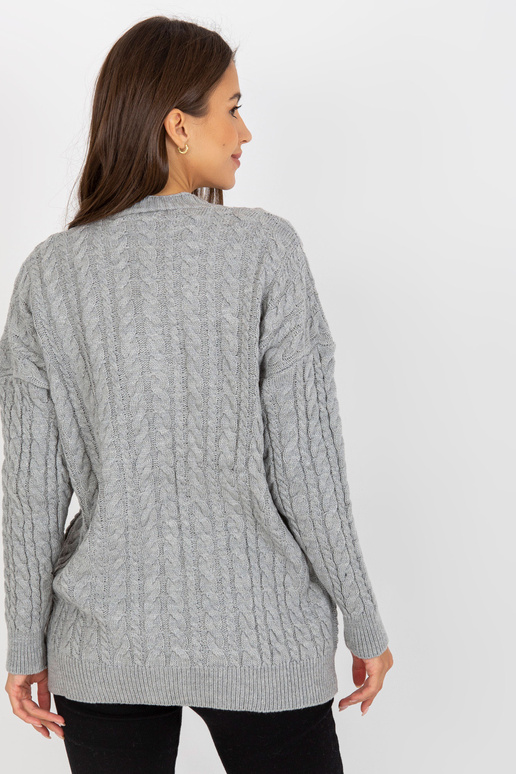 Pilkas megztinis su dekoratyvinėmis...