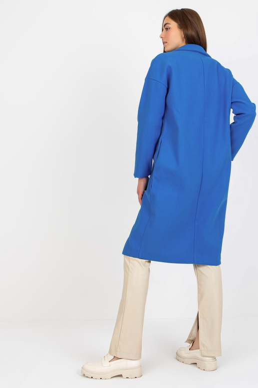 Šiltas mėlynas moteriškas paltas su... Šiltas mėlynas moteriškas paltas su...