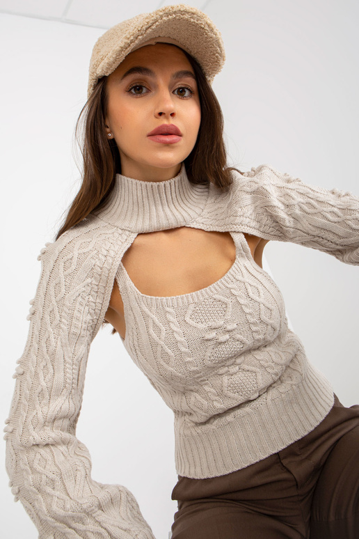 Hellbeiges Set su dulkių Pullover und...