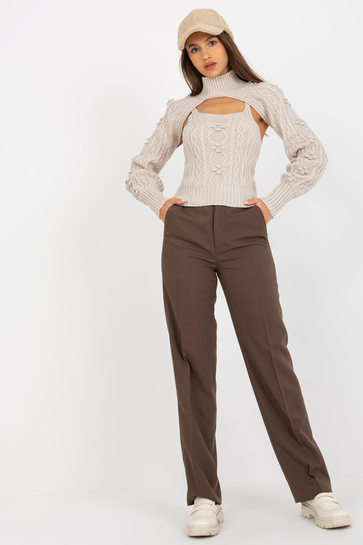 Hellbeiges Set su dulkių Pullover und...