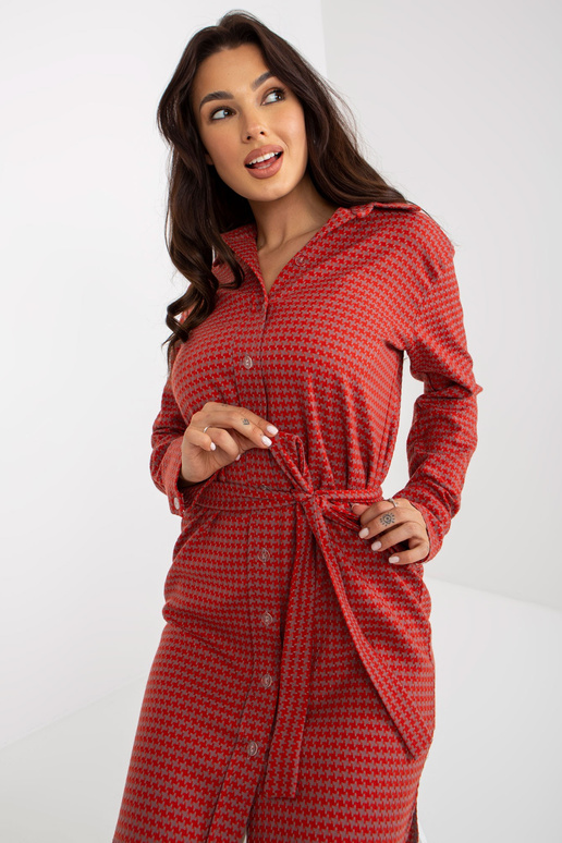 Orange-schmutziges pinkes Kleid mit...